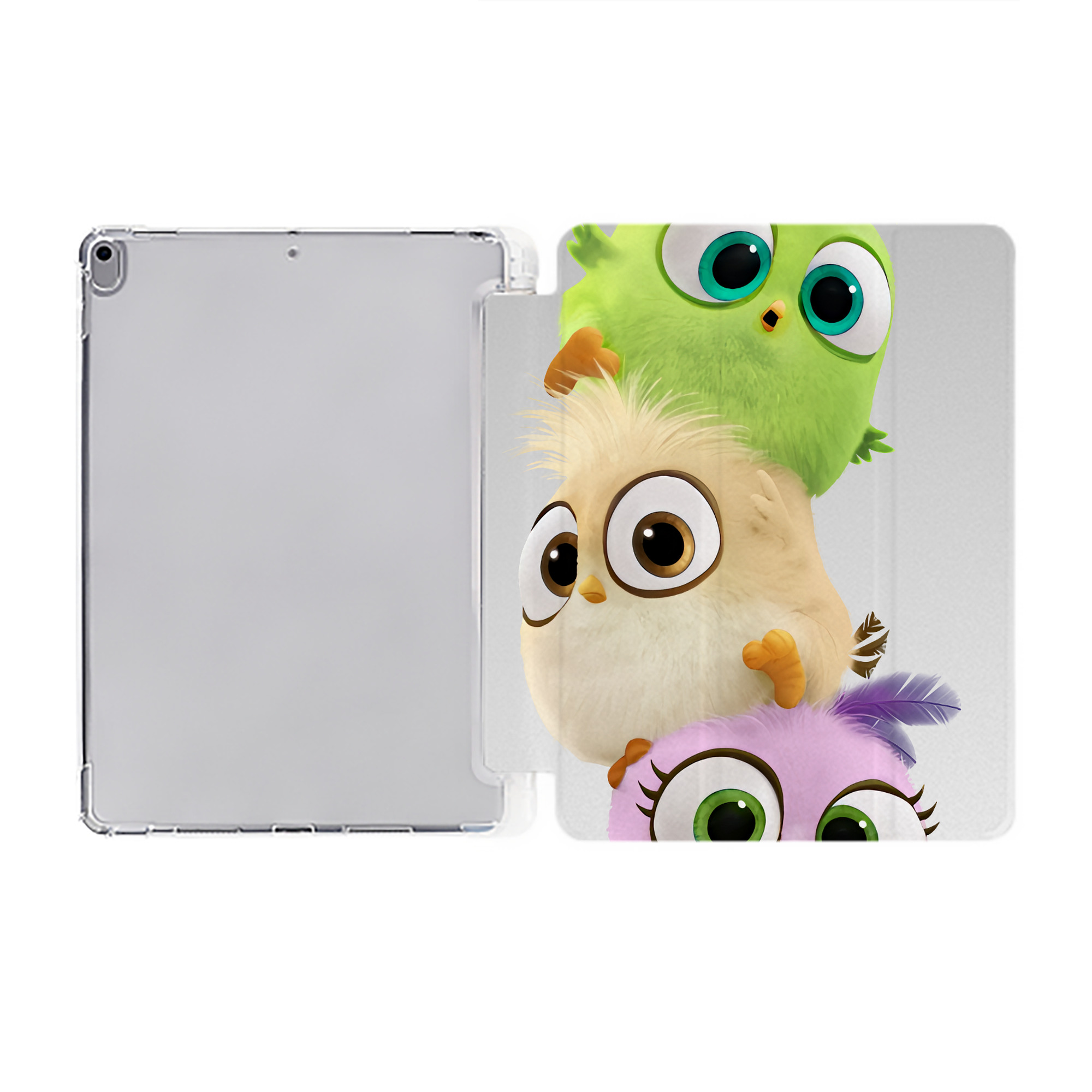 （画像用） Angry Birds アングリーバード IPad ケース ペン収納付き 三つ折りスタンド PUレザー×シリコン 対応機種9.5/10.5/10.9インチ